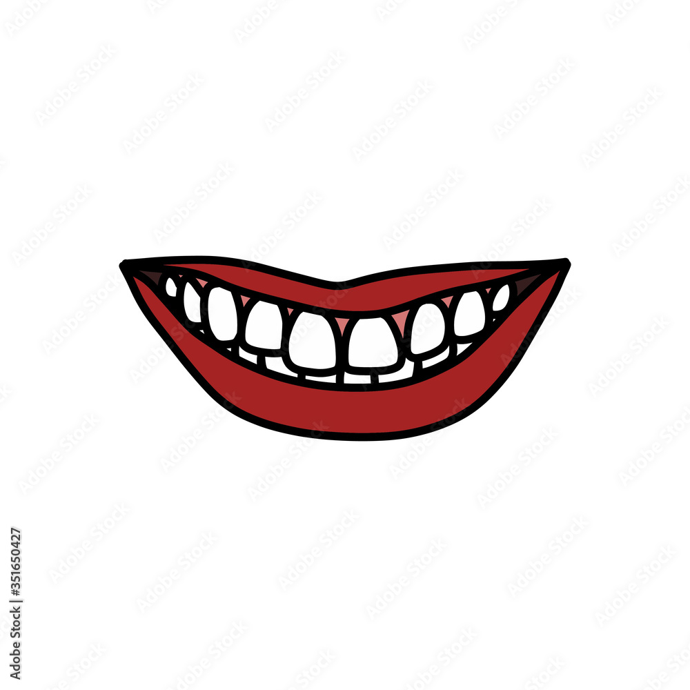 Naklejka premium mouth doodle icon, vector illustration