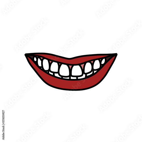 mouth doodle icon  vector illustration