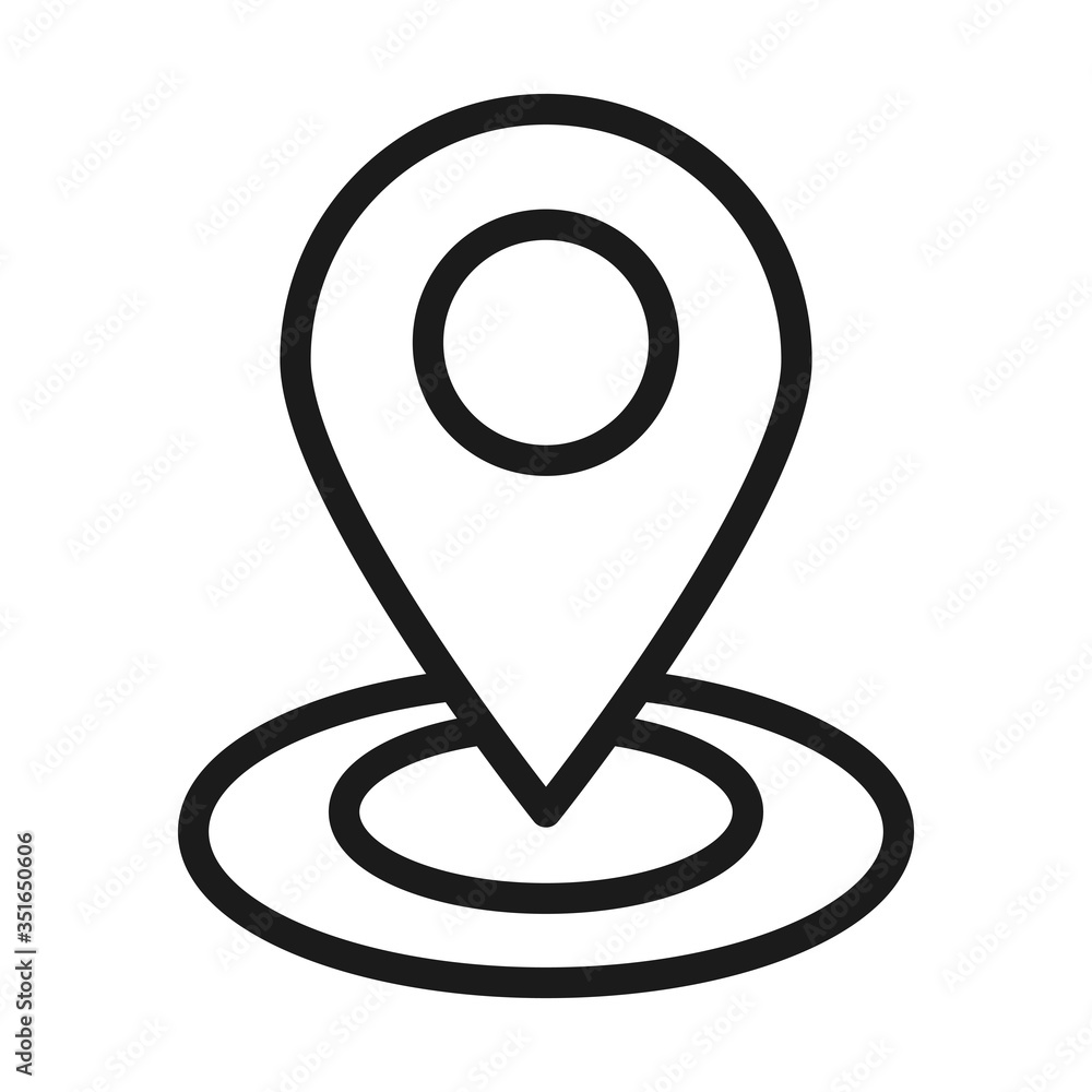 location pin icon, line style location pin icon, line style