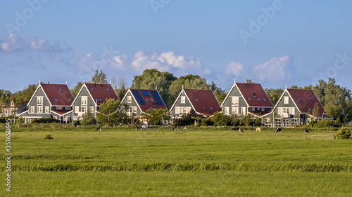 Row of traditional wooden houses © creativenature.nl