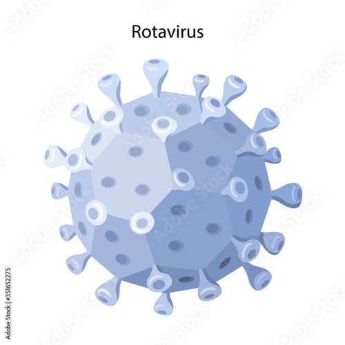 The Rotavirus. Microbiology. Virology. Medical vector illustration in flat style isolated on white background.