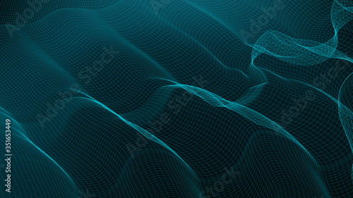 Digital Line on Blue Background,sound wave and earthquake wave diagram concept,design for music studio and science,Vector Illustration.