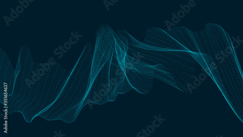 Neon Digital Sound Wave on Dark Blue Background,technology and earthquake wave diagram concept,design for music studio and science,Vector Illustration.