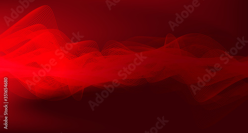 Red Digital Sound Wave Low and Hight richter scale on Black Background,technology and earthquake wave diagram and .Moving heart concept,design for music studio and science,Vector Illustration.