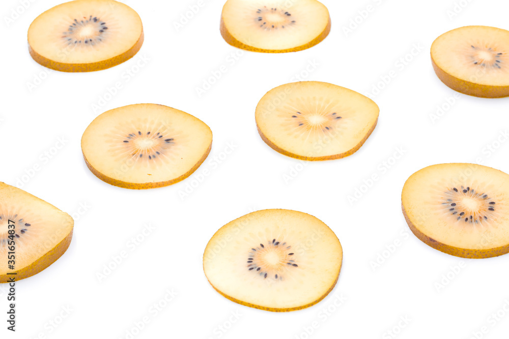 Golden kiwi fruit on a white background Golden kiwi fruit on a white background