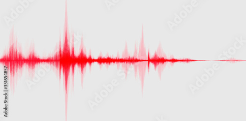 Super Earthquake Wave with Circle Equalizer on gray background,audio wave diagram concept,design for education and science,Vector Illustration.