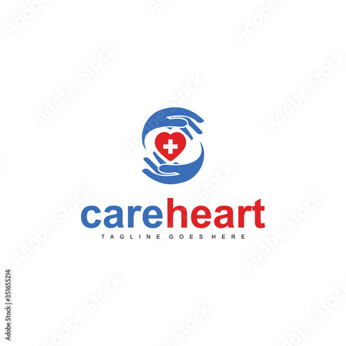 Heart in hand symbol, sign, icon, logo template for charity, health, voluntary, non profit organization, isolated on white background, vector illustration