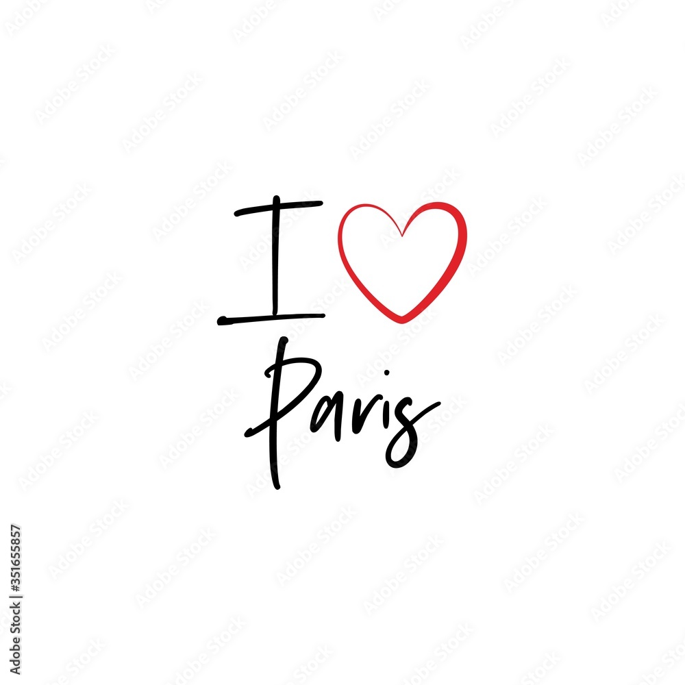 I love Paris calligraphy vector design I love Paris calligraphy vector design
