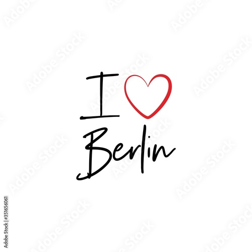 I love Berlin calligraphy vector design