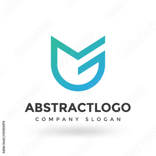 Mg Letter Logo Template with Colorful Vector.