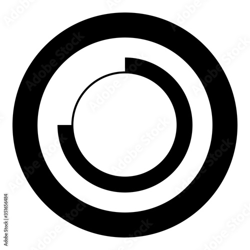 Techno Circle Modern Infographic Concept Abstract creative futuristic technology Graphic user interface icon in circle round black color vector illustration flat style image