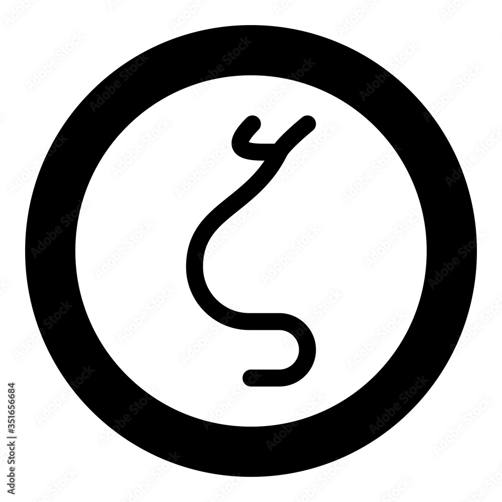 Fototapeta premium Zeta greek symbol small letter lowercase font icon in circle round black color vector illustration flat style image