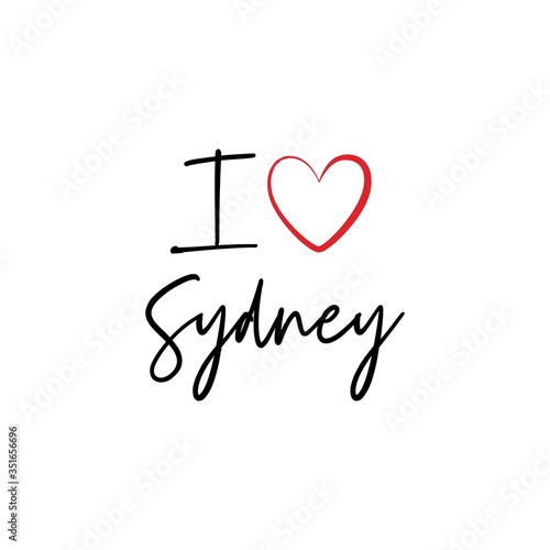 I love Sydney calligraphy vector design