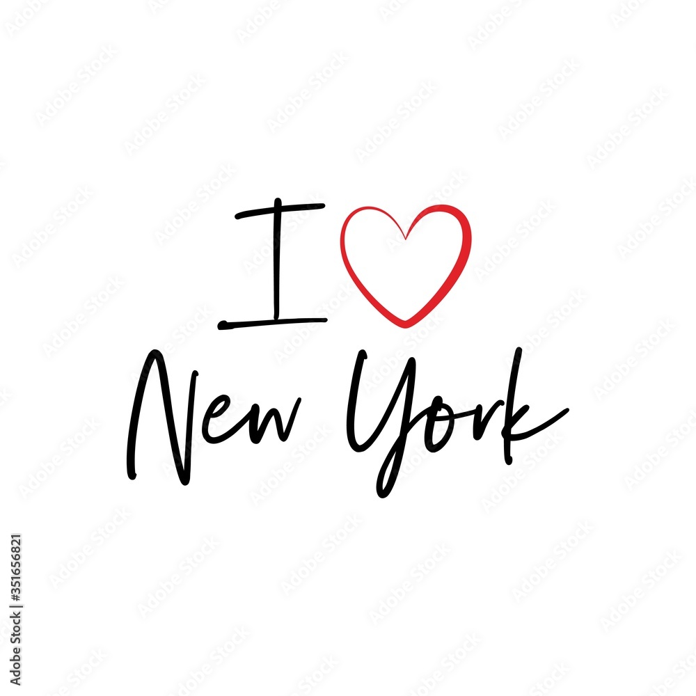 I love New York calligraphy vector design