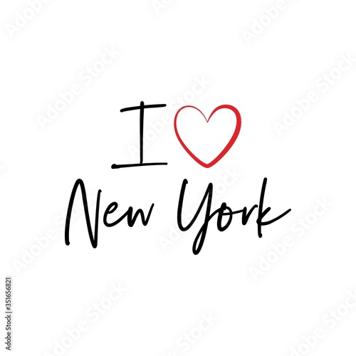 I love New York calligraphy vector design