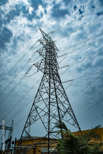 A pylon tower isolated in the background