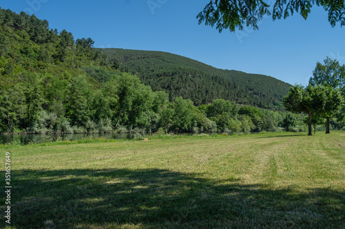 Wallpaper Mural empty river with the mountain and meadow just counted. covid19 virus concept Torontodigital.ca