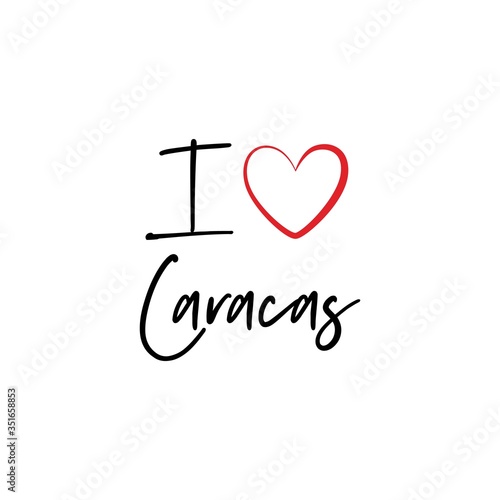 I love Caracas calligraphy vector design