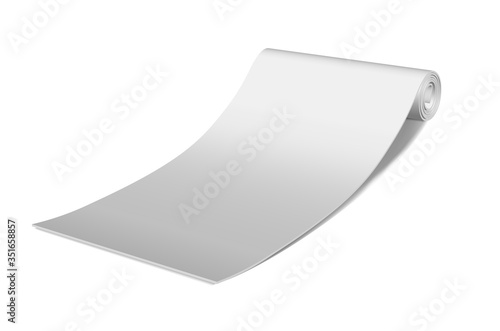 White yoga mat. Fitness equipment