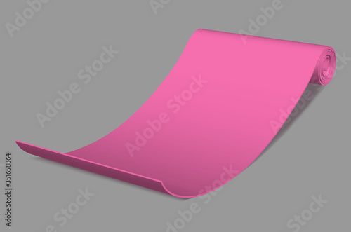Pink yoga mat. Fitness equipment