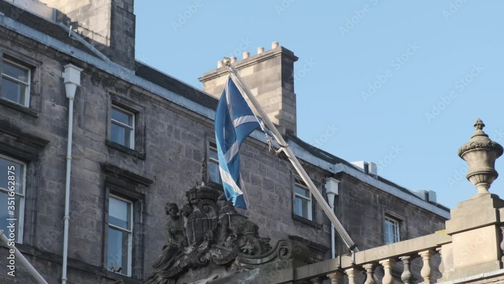 scottish flag flying to signify Brexit referendum and Scottish independence at Edinburgh castle scottish flag flying to signify Brexit referendum and Scottish independence at Edinburgh castle