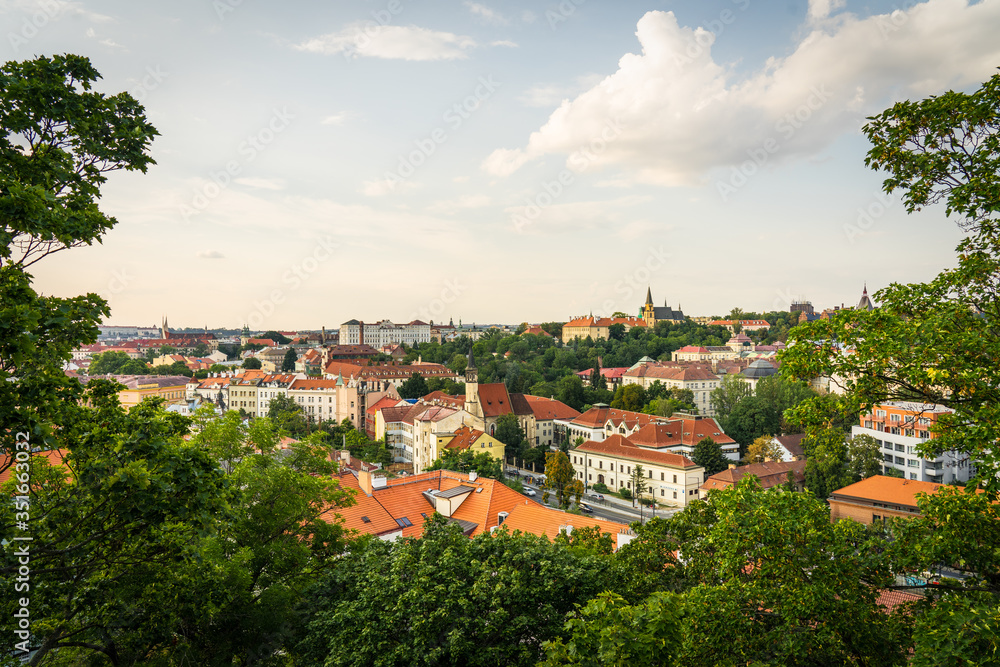 Aerial view of Prague Czech Republic from Vysehrad.