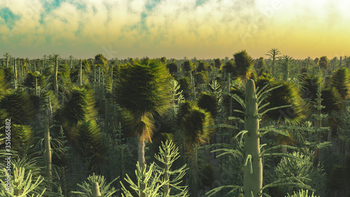 Dinasour forest in big resolution 3d rendering
