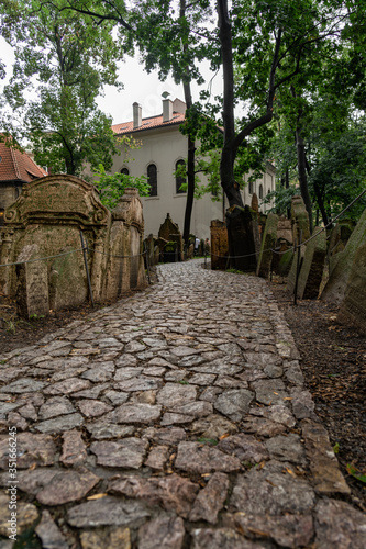 Fototapeta Naklejka Na Ścianę i Meble -  Old Jewish Cemetery Prague in Czech Republic.