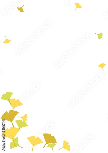 Fototapeta Naklejka Na Ścianę i Meble -  カラフルな銀杏の葉のフレーム	