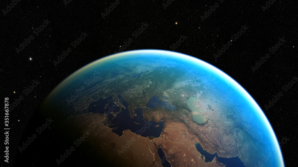 Fototapeta 3D illustration - space planet Earth - Elements of this image furnished by NASA