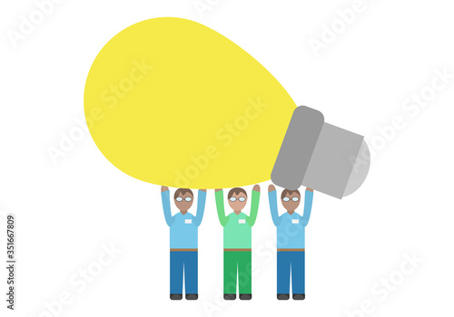 Trabajo en equipo para desarrollar ideas.