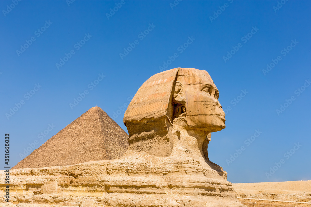 The Sphinx and Pyramid, Cairo, Egypt