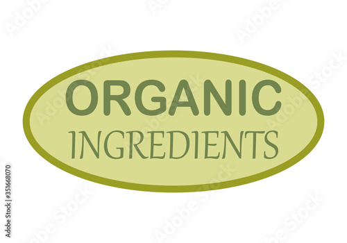 Etiqueta verde de ingredientes orgánicos.