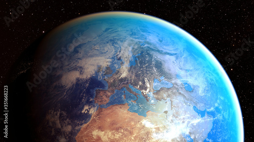 Fototapeta Naklejka Na Ścianę i Meble -  3D illustration - space planet Earth - Elements of this image furnished by NASA