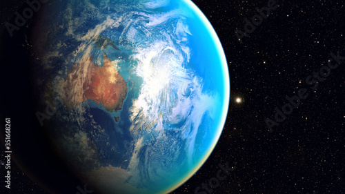 Fototapeta Naklejka Na Ścianę i Meble -  3D illustration - space planet Earth - Elements of this image furnished by NASA