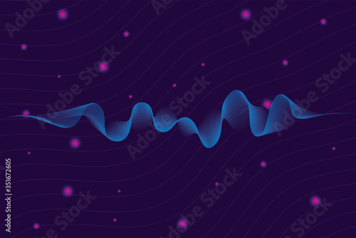 black waves sound blue background