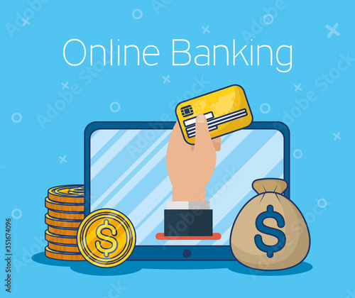 banking online technology with tablet photo