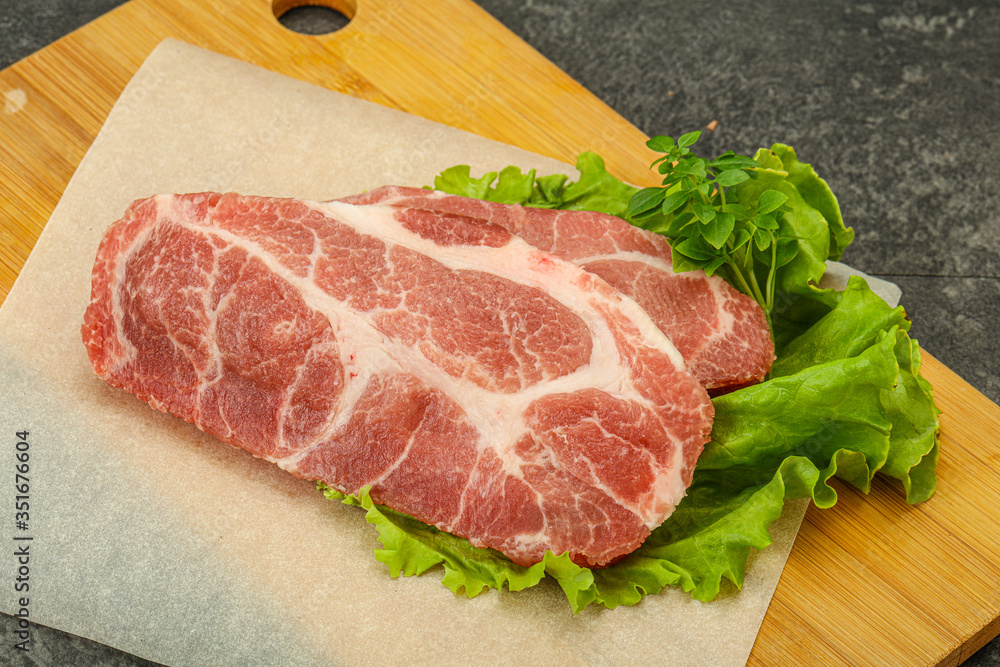 Raw pork meat neck steack Raw pork meat neck steack