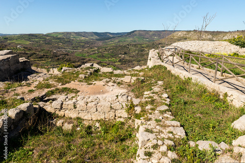 Ancient Ruins of The Medieval Castle in Palazzolo Acreide, Province of Syracuse, Italy.