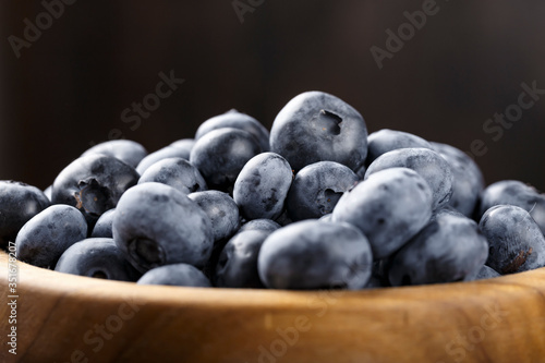 ripe blueberries close-up