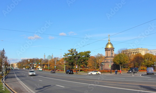 Autumn St. Petersburg overlooking the church and mosque.