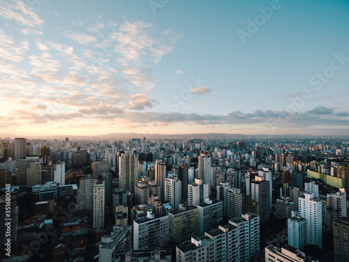 Aerial cityscape of Sao Paulo Brazil