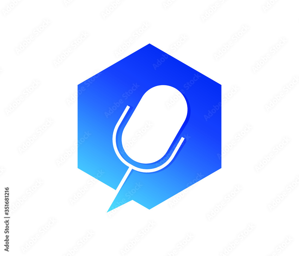vector illustration of a speech bubble and podcast mic logo sign vector illustration of a speech bubble and podcast mic logo sign