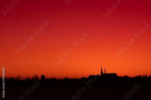Sunset view from an village in Megen, Netherlands