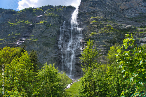 majestic landscape at Lauterbrunnen valley  Switzerland