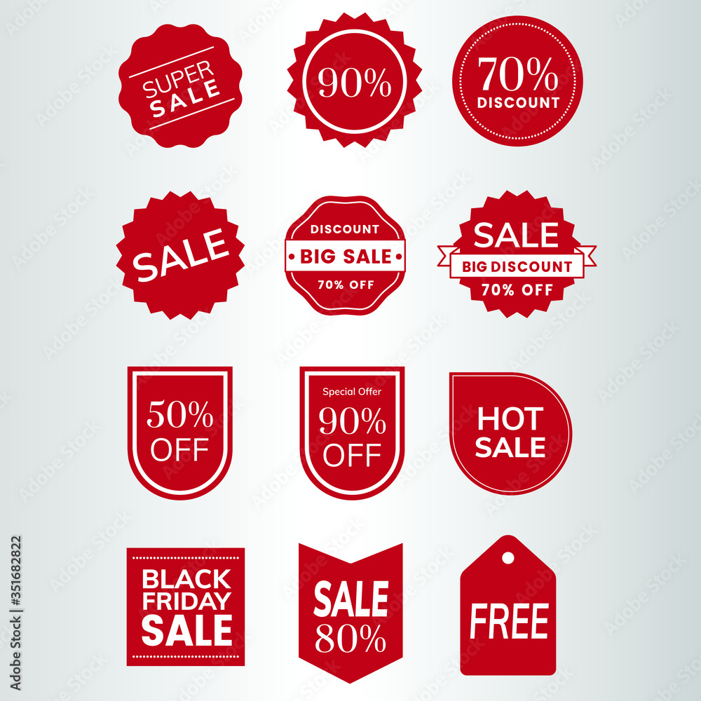 Fototapeta premium zestaw etykiet rabatowych