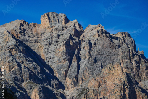 Dolomite Mountains and Forest - Dolomites, Italy, Europe. Out of focus.