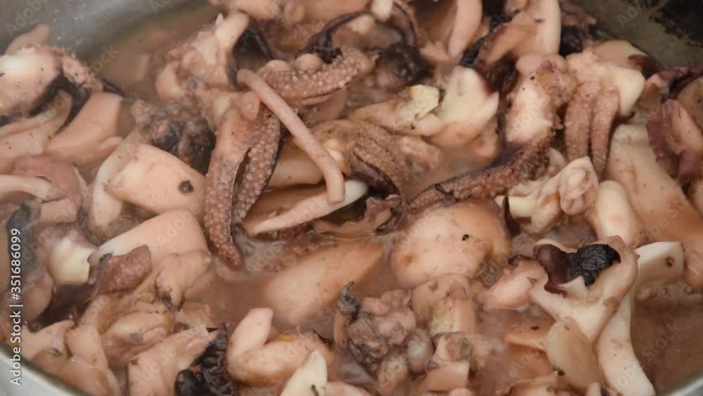 Cooking cuttlefish, healthy eating concept Cooking cuttlefish, healthy eating concept