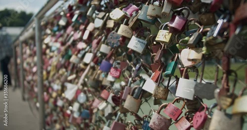 Love locks on a bridge