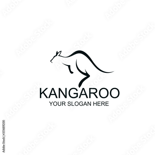 abstract jumping kangaroo icon isolated on white background
